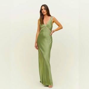 EUC REFORMATION Artichoke Chania Silk Dress